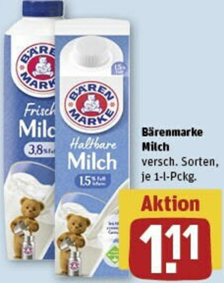 B Renmarke Milch L Pckg Angebot Bei Rewe