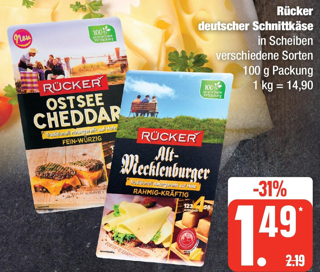 R Cker Deutscher Schnittk Se G Packung Angebot Bei Edeka