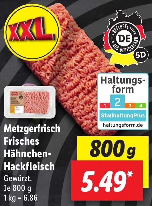 Metzgerfrisch Frisches Hähnchen Hackfleisch 800 g Angebot bei Lidl