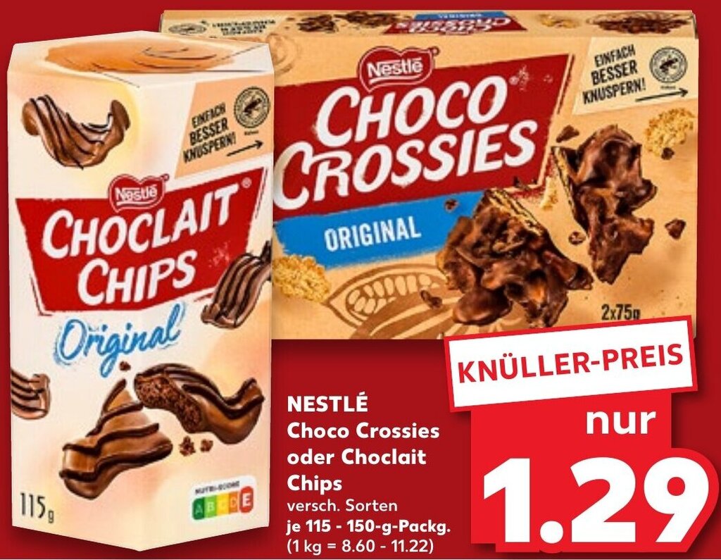 Nestl Choco Crossies Oder Choclait Chips G Packg Angebot Bei