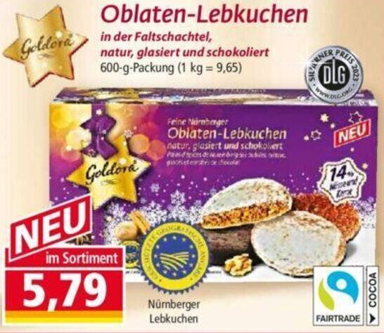 Goldora Oblaten Lebkuchen G Packung Angebot Bei Norma