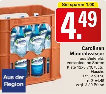 Carolinen Mineralwasser Kiste 12x0 7 0 75Ltr Flasche Angebot Bei WEZ