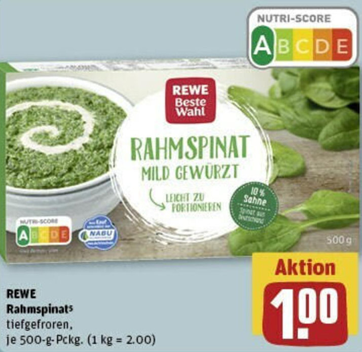 REWE Rahmspinat 500 G Pckg Angebot Bei REWE