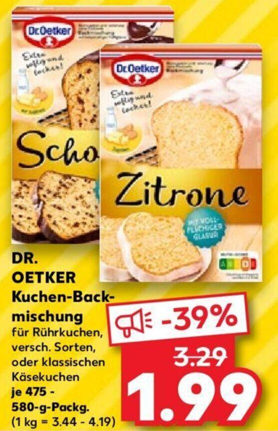 Dr Oetker Kuchen Backmischung G Packg Angebot Bei Kaufland