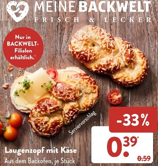 Laugenzopf mit Käse Angebot bei Aldi Süd