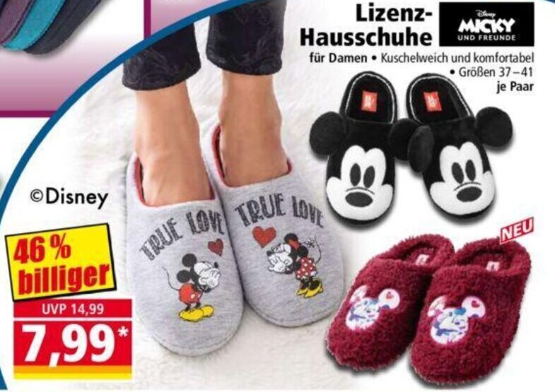 Disney Micky Lizenz Hausschuhe Angebot Bei Norma