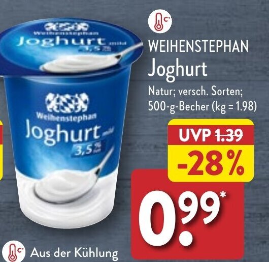 Weihenstephan Joghurt G Becher Angebot Bei Aldi Nord