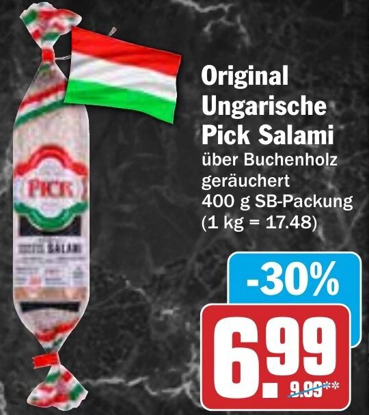 Original Ungarische Pick Salami G Sb Packung Angebot Bei Hit