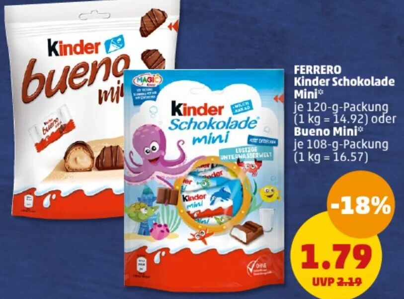 Ferrero Kinder Schokolade Mini G Oder Bueno Mini G Packung