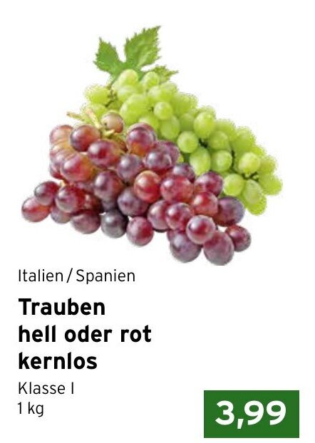 Trauben Hell Oder Rot Kernlos Kg Angebot Bei Cap Markt