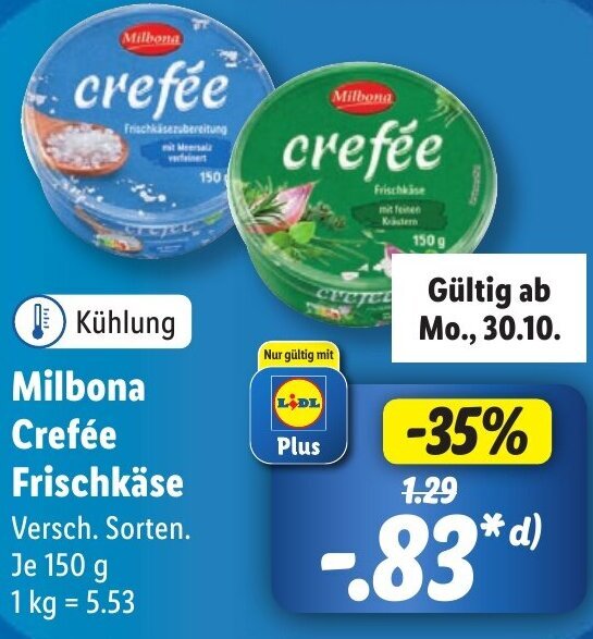 Milbona Cref E Frischk Se G Angebot Bei Lidl