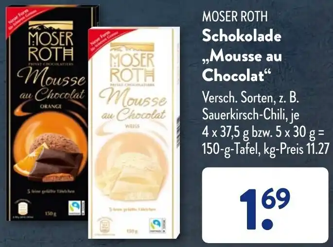 Moser Roth Schokolade Mousse Au Chocolat G Tafel Angebot Bei