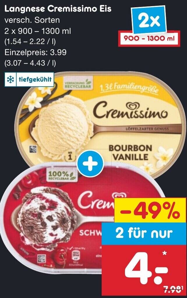 Langnese Cremissimo Eis X Ml Angebot Bei Netto Marken Discount