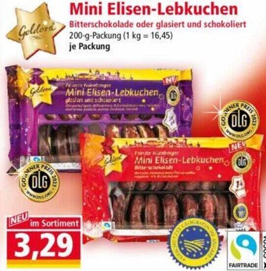 Goldora Mini Elisen Lebkuchen G Packung Angebot Bei Norma