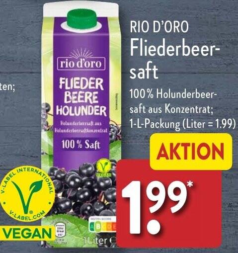 Rio D Oro Fliederbeersaft L Packung Angebot Bei Aldi Nord