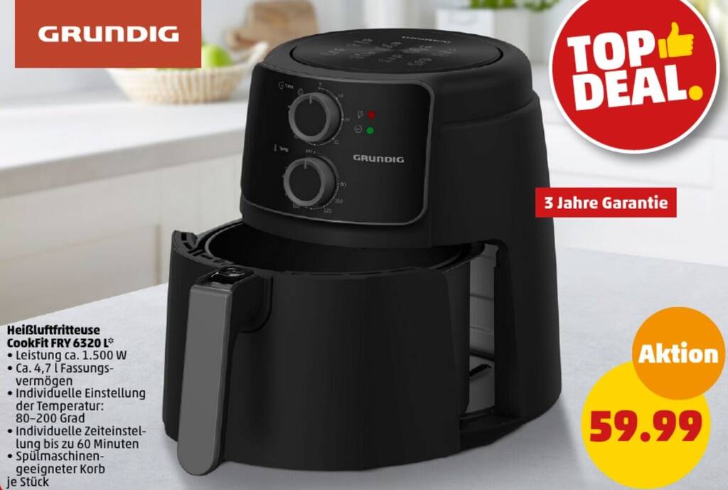 Grundig Hei Luftfritteuse Cookfit Fry L Angebot Bei Penny