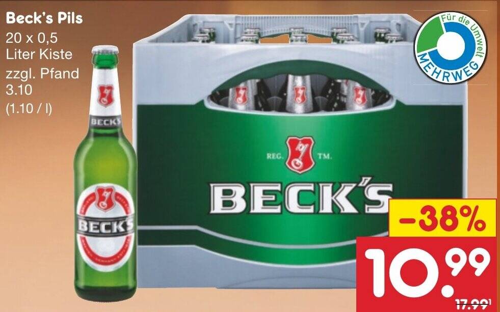 Beck S Pils 20 X 0 5 Liter Kiste Angebot Bei Netto Marken Discount