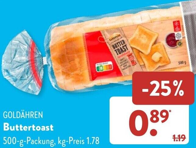 Gold Hren Buttertoast G Packung Angebot Bei Aldi S D