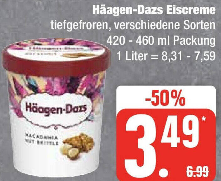 Häagen Dazs Eiscreme 420 460 ml Packung Angebot bei Edeka