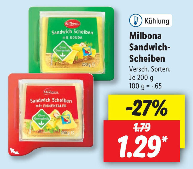 Milbona Sandwich Scheiben G Angebot Bei Lidl