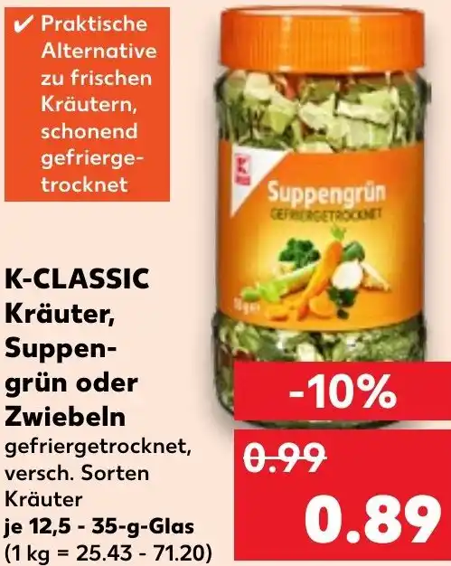 K Classic Kr Uter Suppengr N Oder Zwiebeln G Glas Angebot Bei