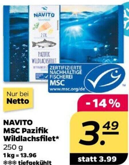 Navito Msc Pazifik Wildlachsfilet G Angebot Bei Netto