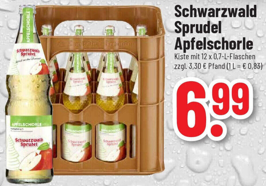 Schwarzwald Sprudel Apfelschorle 12x0 7 L Flaschen Angebot Bei Trinkgut