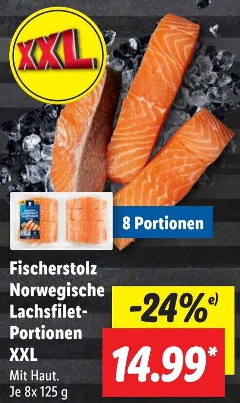 Fischerstolz Norwegische Lachsfilet Portionen Xxl X G Angebot Bei Lidl