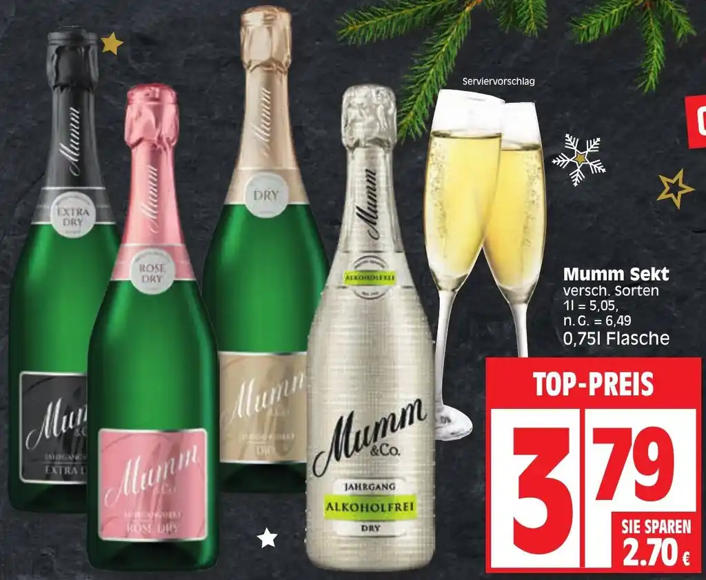 Mumm Sekt 0 75 L Flasche Angebot Bei Edeka