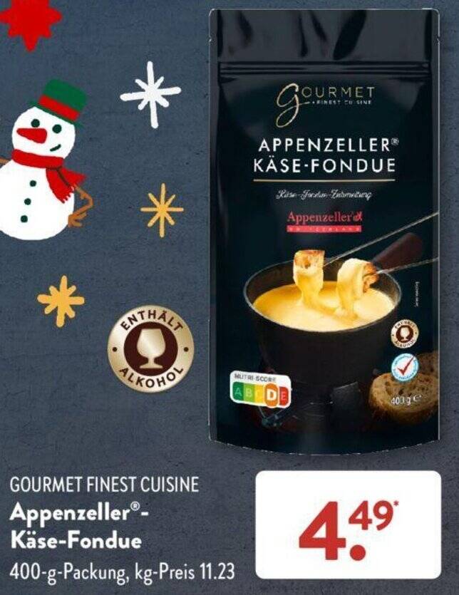 GOURMET FINEST CUISINE Appenzeller Käse Fondue 400 g Packung Angebot