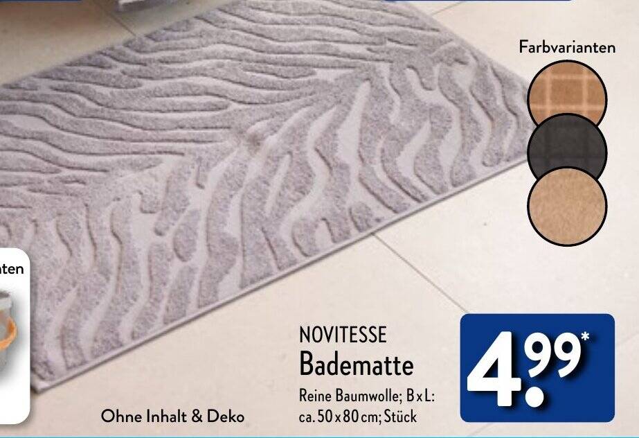 Novitesse Badematte Ca X Cm St Ck Angebot Bei Aldi Nord