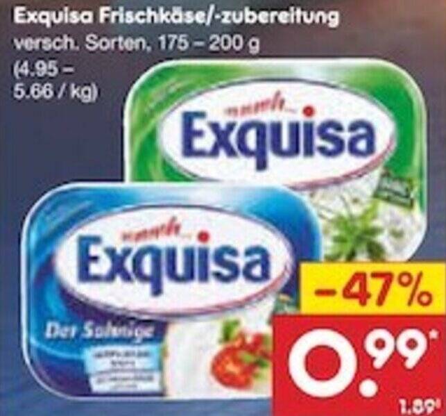 Exquisa Frischkäse zubereitung 175 200 g Angebot bei Netto Marken Discount