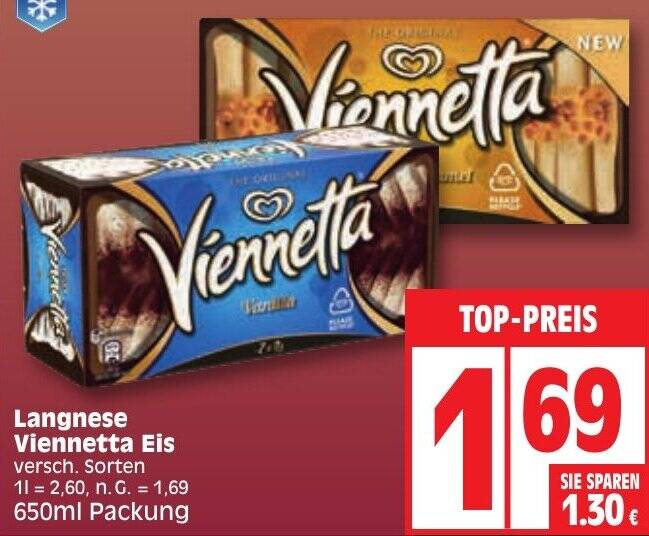 Langnese Viennetta Eis 650 Ml Packung Angebot Bei Edeka