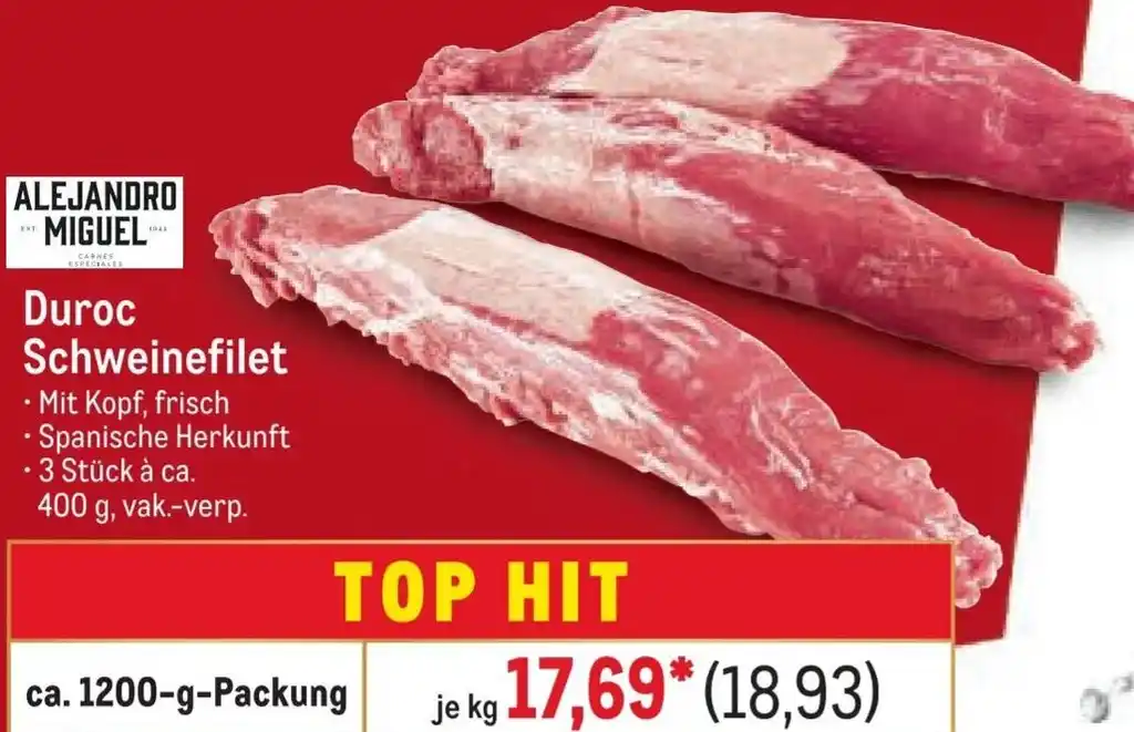 Duroc Schweinefilet Ca G Packung Angebot Bei Metro