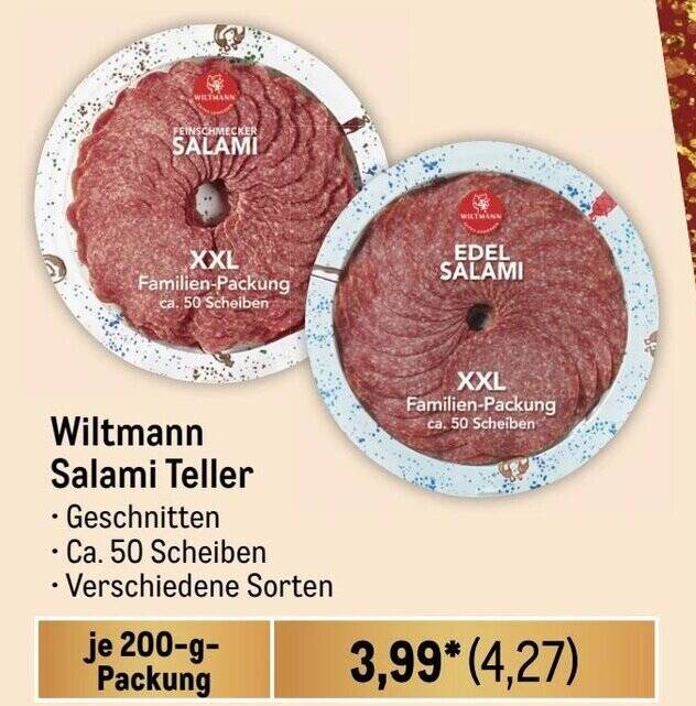 Wiltmann Salami Teller G Packung Angebot Bei Metro