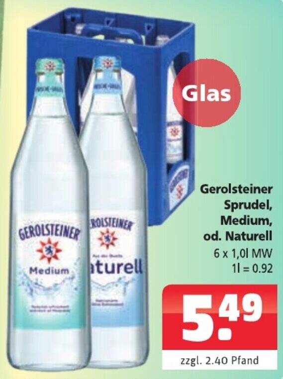 Gerolsteiner Sprudel Medium Od Naturell 6x1 0 L MW Angebot Bei