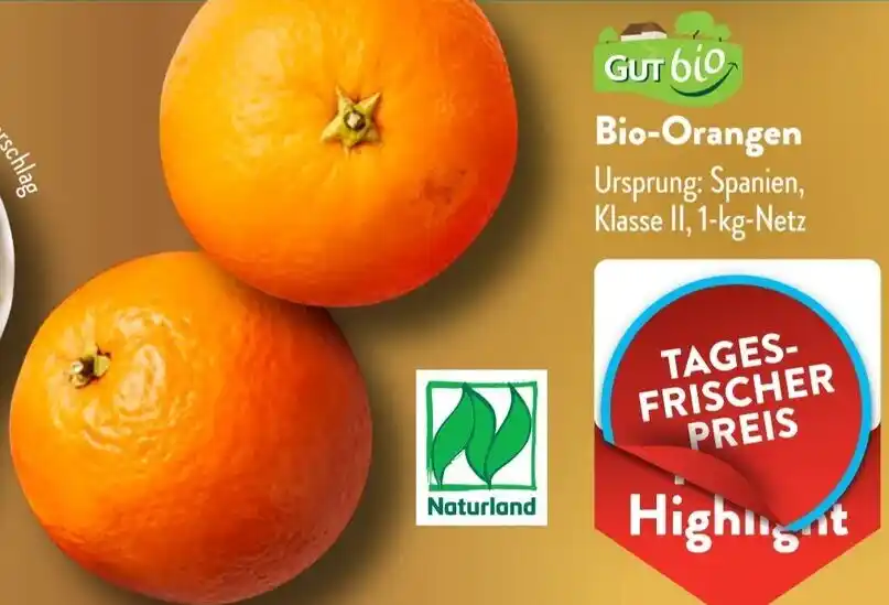 Gut Bio Orangen 1 kg Netz Angebot bei Aldi Süd