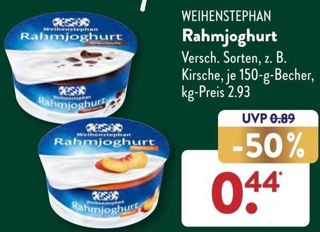 Weihenstephan Rahmjoghurt G Becher Angebot Bei Aldi S D