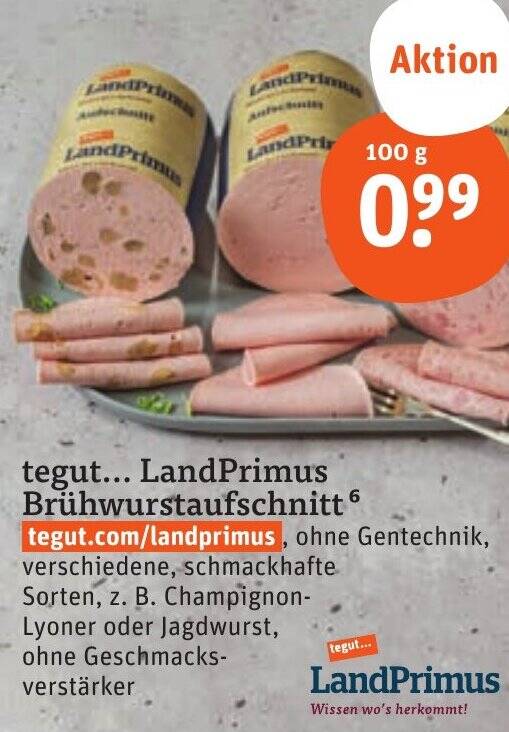 Tegut Landprimus Br Hwurstaufschnitt G Angebot Bei Tegut