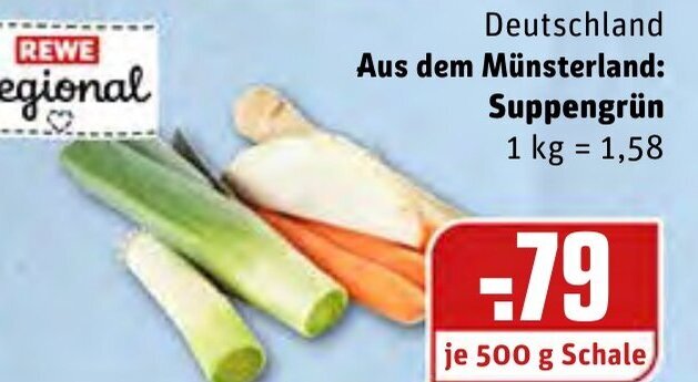 Suppengrün 500g Schale Angebot bei REWE Center