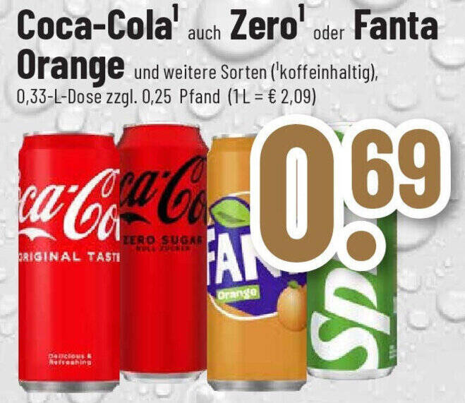 Coca Cola Auch Zero Oder Fanta Orange L Dose Angebot Bei Trinkgut