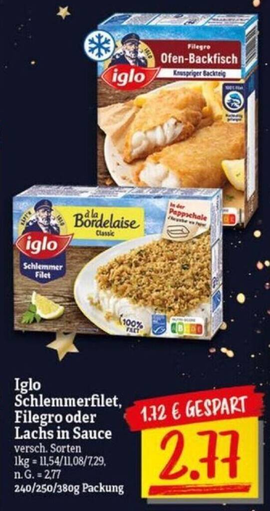 Iglo Schlemmerfilet Filegro Oder Lachs In Sauce Versch Sorten