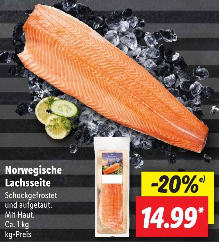 Norwegische Lachsseite Ca 1 Kg Angebot Bei Lidl