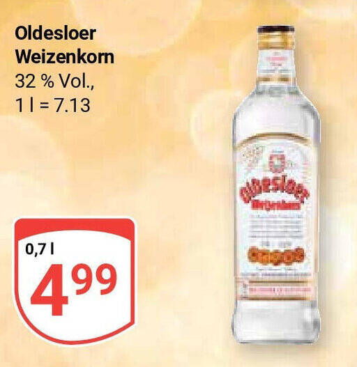 Oldesloer Weizenkorn 32 Vol Je 0 7 L Angebot Bei Globus