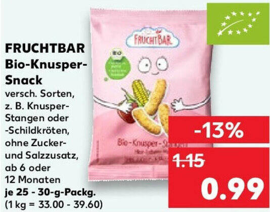 Fruchtbar Bio Knusper Snack G Packg Angebot Bei Kaufland