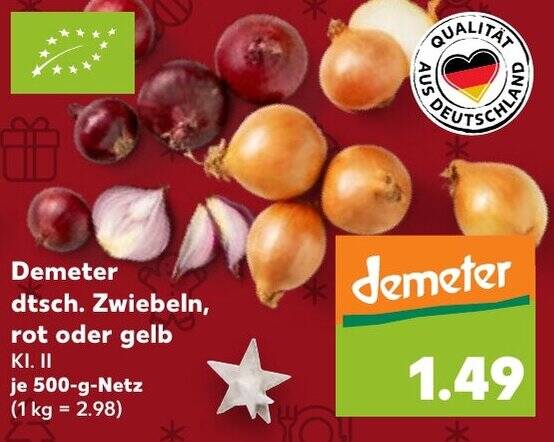 Demeter Dtsch Zwiebeln Rot Oder Gelb G Netz Angebot Bei Kaufland