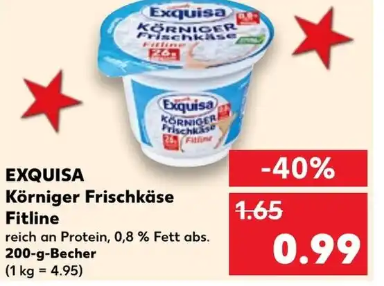 EXQUISA Körniger Frischkäse Fitline 200 g Becher Angebot bei Kaufland