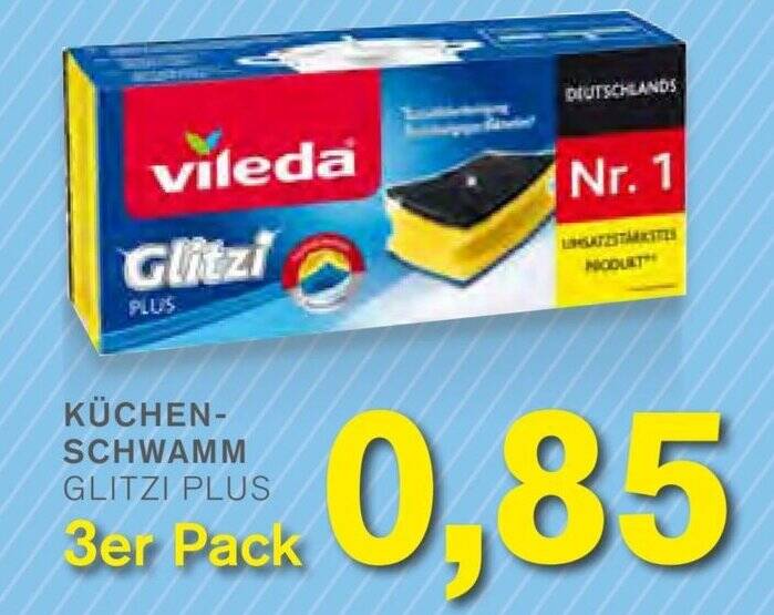 vileda KÜCHEN SCHWAMM GLITZI PLUS 3er Pack Angebot bei KODi