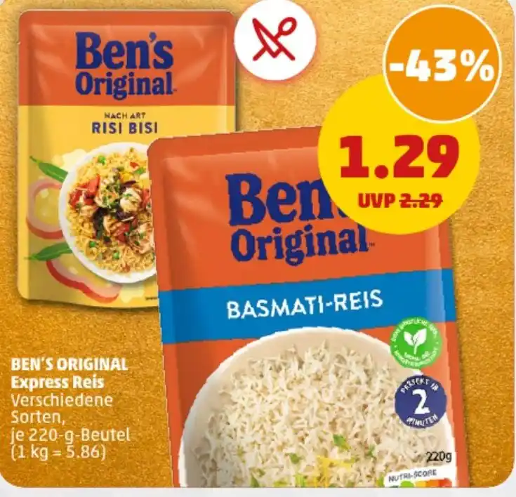 BEN S ORIGINAL Express Reis 220 G Beutel Angebot Bei PENNY