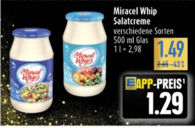 Miracel Whip Salatcreme Verschiedene Sorten 500 Ml Glas Angebot Bei Diska